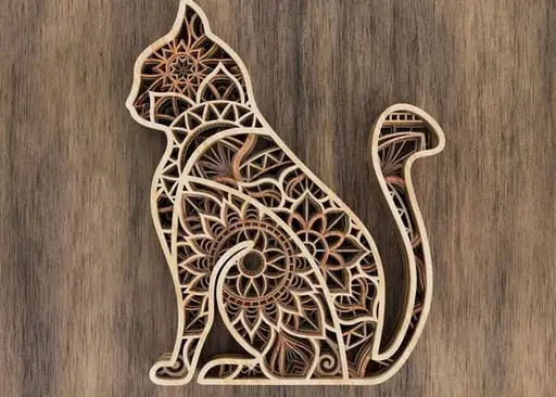 تابلو سه بعدی گربه مدل TH_72119 99