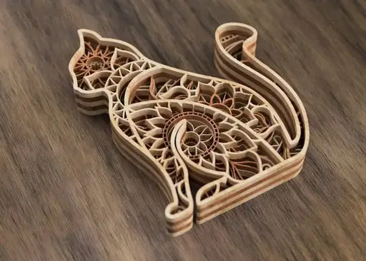 تابلو سه بعدی گربه مدل TH_72119