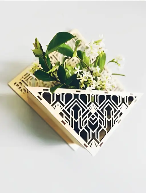 گلدان دیواری چوبی مدل TH_97182 6