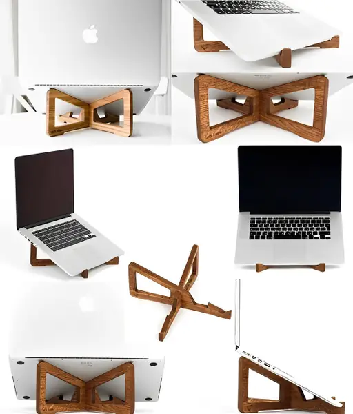 تصویر محصول استند پایه لپ تاپ چوبی مدل TH_78625💻 - طرح و هنر (بندانگشتی گالری)