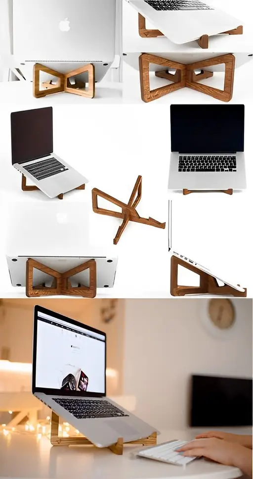 تصویر محصول استند پایه لپ تاپ چوبی مدل TH_78625💻 - طرح و هنر (بندانگشتی گالری)