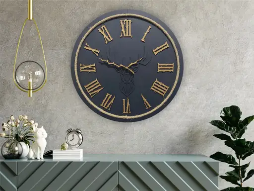 ساعت دیواری طرح گوزن مدل TH_32576