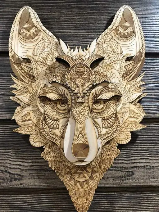 تصویر محصول تابلو سه بعدی طرح گرگ مدل TH_79795🐺 - طرح و هنر (بندانگشتی گالری)