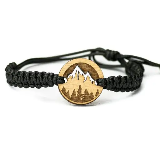دستبند طبیعتگردی با پلاک چوبی مدل TH_36997