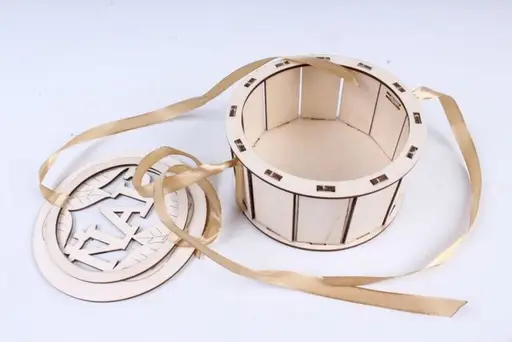 جعبه کادویی چوبی با روبان مدل TH_77412