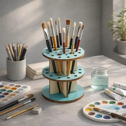 تصویر اصلی استند طبقاتی نگهدارنده قلم‌مو مدل TH_73176