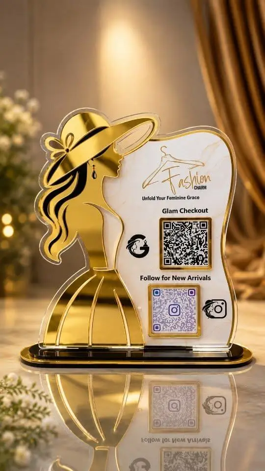 تصویر اصلی استند کیو آر کد طرح مزون زنانه مدل TH_76857