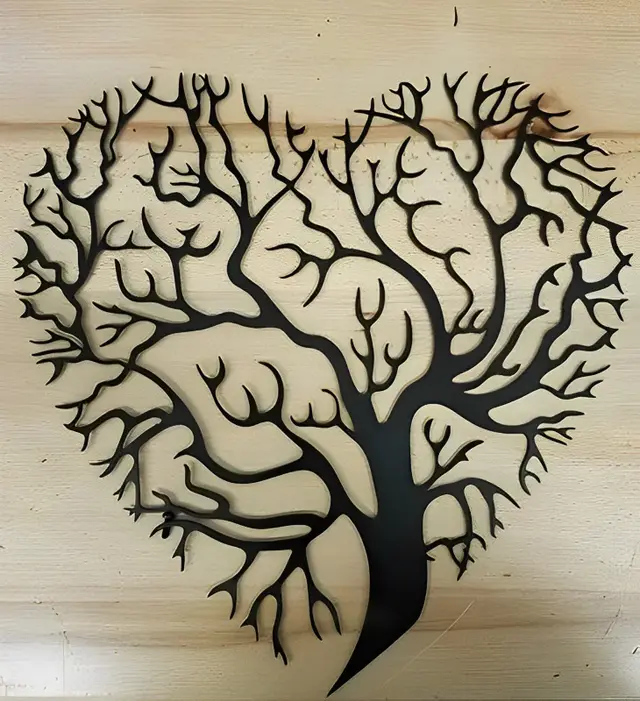 تابلو طرح درخت زندگی قلبی مدل TH_13851 🌳❤