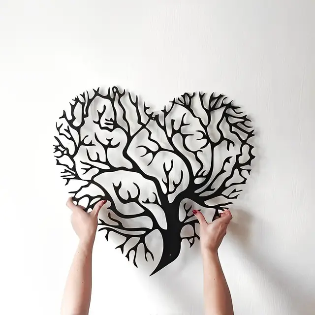 تابلو طرح درخت زندگی قلبی مدل TH_13851 🌳❤