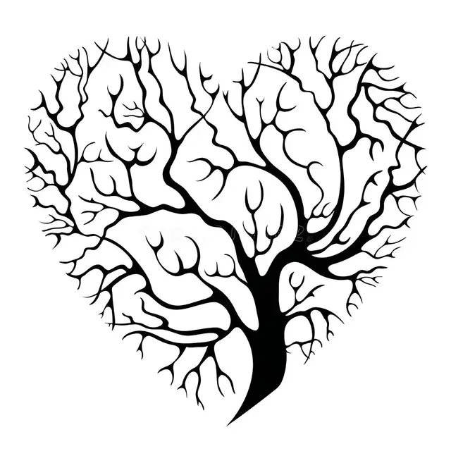 تابلو طرح درخت زندگی قلبی مدل TH_13851 🌳❤