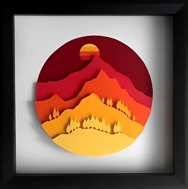 تابلو خورشید کوهستان مدل TH_91943🌄