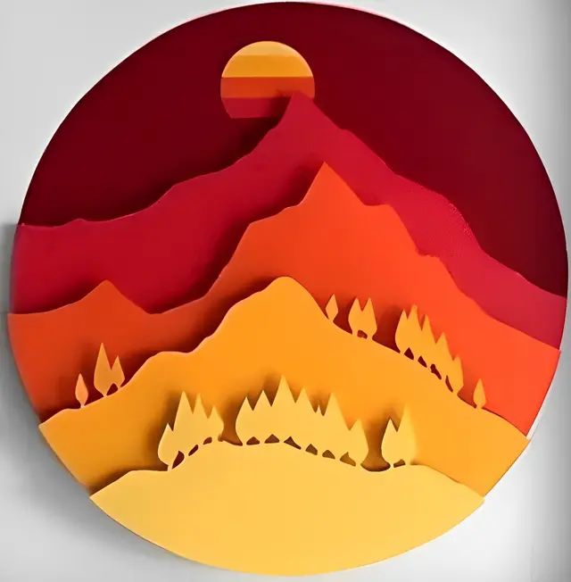 تابلو خورشید کوهستان مدل TH_91943🌄