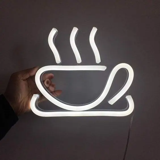 تابلو نئون طرح فنجون قهوه مدل TH_44353☕