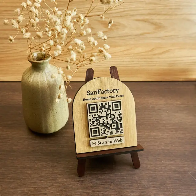 استند کیو آر کد چوبی مدل TH_46676