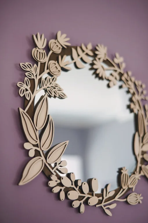 آینه دیواری طرح گل
