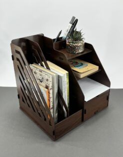 شلف رومیزی مدل TH_15878 - قهوه ای تیره