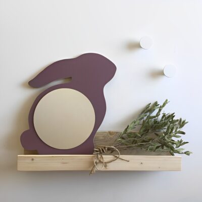 آینه طرح خرگوش مدل TH_78242 بادمجونی