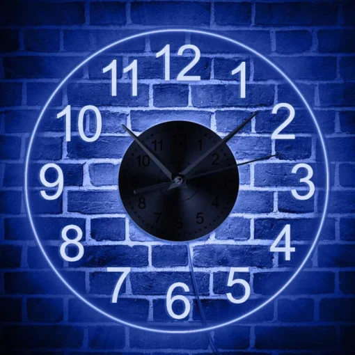 ساعت دیواری طرح شبخواب مدل TH_88385 آببی