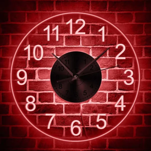 ساعت دیواری طرح شبخواب مدل TH_88385 قرمز