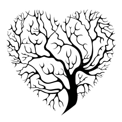 تابلو طرح درخت زندگی قلبی مدل TH_13851 11111