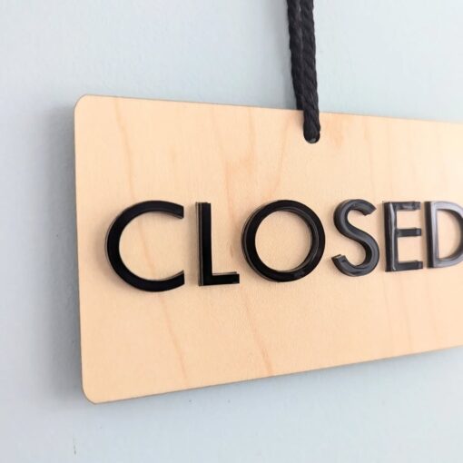 تابلو چوبی دوطرفه OPEN/CLOSED مدل TH_97294