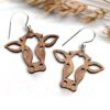 گوشواره چوبی طرح گاو مدل TH_53350