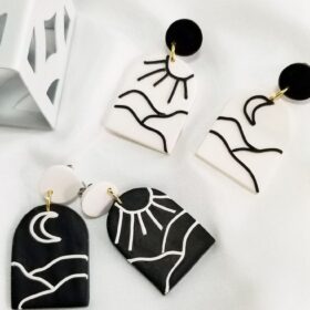 گوشواره مینیمال خورشید و ماه مدل TH_70905