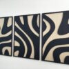 تابلو سه تکه چوبی طرح گورخری مدل TH_82062
