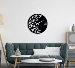 ساعت دیواری چوبی طرح هندسی مدل TH_12206