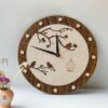 ساعت دیواری چوبی طرح پرنده مدل TH_26434
