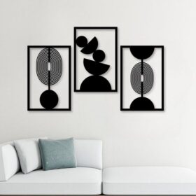 تابلو سه تکه مینیمال هندسی مدل TH_27147