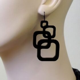 گوشواره فانتزی مربع متصل مدل TH_62964