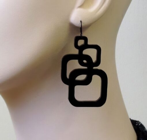 گوشواره فانتزی مربع متصل مدل TH_62964