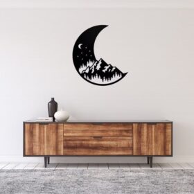 تابلو دیواری ماه و کوهستان مدل TH_82444