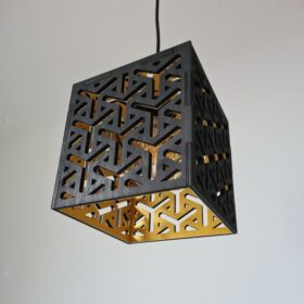 لوستر چوبی طرح هندسی مدل TH_68721