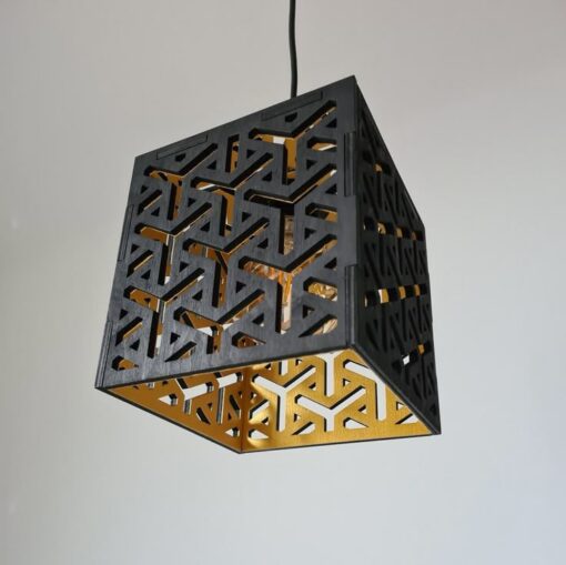 لوستر چوبی طرح هندسی مدل TH_68721