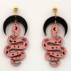 گوشواره چوبی طرح مار و ماه مدل TH_97760