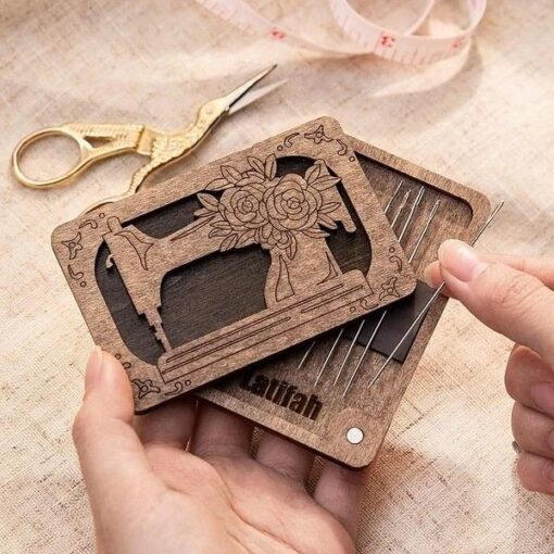 جعبه سوزن چوبی طرح خیاطی مدل TH_15077