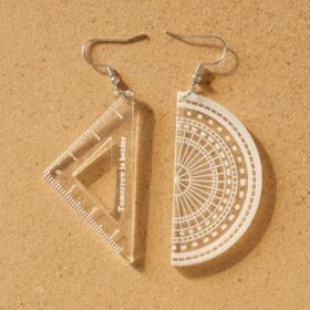 گوشواره طرح خطکش و نقاله مدل TH_24425