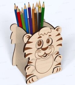 جامدادی چوبی طرح ببر مدل TH_39718