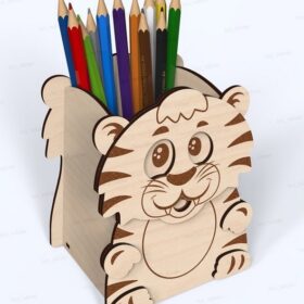 جامدادی چوبی طرح ببر مدل TH_39718