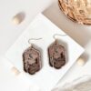 گوشواره چوبی طرح ماه و کاکتوس مدل TH_43948