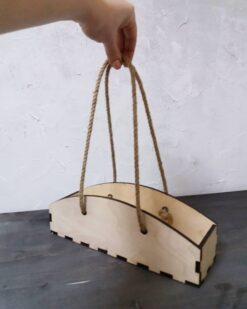 سبد چوبی با بند کنفی مدل TH_44183