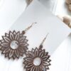 گوشواره چوبی طرح گل مدل TH_52192