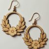 گوشواره چوبی طرح گلدار مدل TH_75116