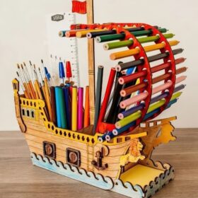 جامدادی چوبی طرح کشتی مدل TH_80092