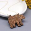 گردنبند چوبی طرح خرس مدل TH_91400