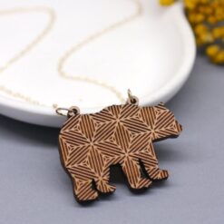 گردنبند چوبی طرح خرس مدل TH_91400