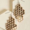 گوشواره چوبی طرح کندوی عسل مدل TH_95424