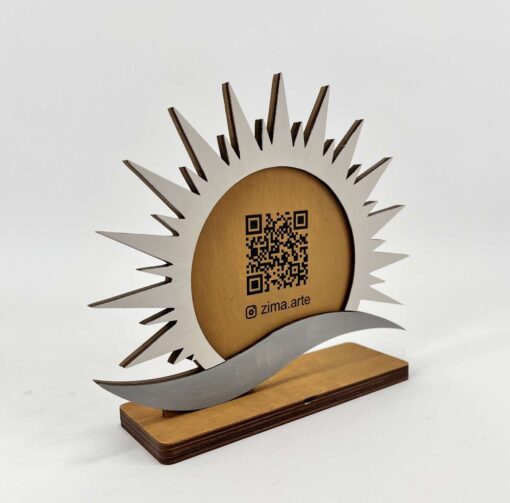استند کیوآرکد چوبی طرح خورشید مدل TH_85632